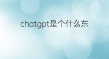 chatgpt是个什么东西 什么东西快手没有
