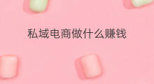 私域电商做什么赚钱 私域靠什么赚钱