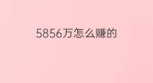 5856万怎么赚的 赚2万和赚1万的区别