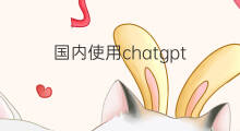 国内使用chatgpt 国内chatgpt使用