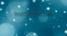 800万资金怎么赚 60万资金怎么赚