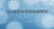 aso检验乡镇医院能做吗 血液aso检验快吗
