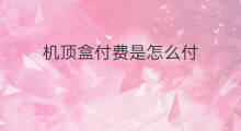 机顶盒付费是怎么付 机顶盒怎么付费