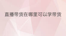 直播带货在哪里可以学带货 哪里可以学快手直播带货