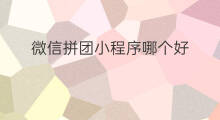微信拼团小程序哪个好 拼团小程序哪个好用