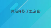网站降权了怎么查 网站被降权怎么查