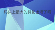 码头上最大的货轮出海了吗 出海码头的承诺是什么