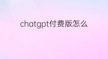 chatgpt付费版怎么申请(chatgpt付费版怎么接入)