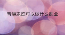 普通家庭可以做什么副业 普通家庭怎么赚40万元