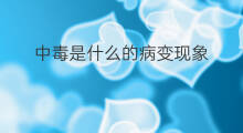 中毒是什么的病变现象 高血糖有什么病变现象