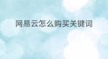 网易云怎么购买关键词 如何购买关键词