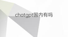 chatgpt国内有吗 国内有chatgpt吗