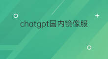 chatgpt国内镜像服务(国内chatgpt镜像网站)