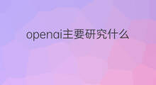 openai主要研究什么 跨境电商的主要研究方法