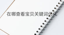 在哪查看宝贝关键词优化 在哪查看宝贝关键词
