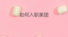 如何入职美团 美团外卖入职条件