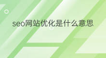 seo网站优化是什么意思 seo网站是什么意思