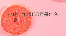 小孩一年赚100万是什么 一年摆摊赚100万是什么