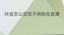 抖音怎么变现不用粉丝直播 快手不用直播怎么变现呢