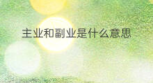 主业和副业是什么意思 副业和主业的意思相同吗