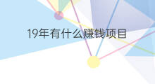 19年有什么赚钱项目 11年有快手吗