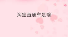 淘宝直通车是啥 淘宝什么是直通车