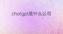 chatgpt是什么公司的产品(chatgpt是什么公司做的)