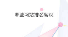 哪些网站排名客观 网站排名需要哪些