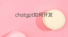 chatgpt如何开发 chatgpt如何开发app