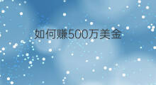 如何赚500万美金 怎么赚500万美金