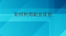 如何利用副业成长 如何利用平板做副业