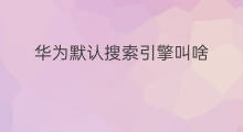 华为默认搜索引擎叫啥 华为搜索引擎叫啥名字