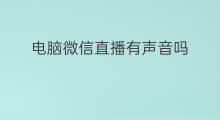 电脑微信直播有声音吗 微信电脑直播怎么没有声音