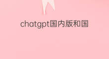 chatgpt国内版和国外版 chatGPT国内版国外版区别