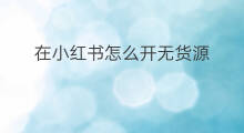 在小红书怎么开无货源 小红书有无货源吗