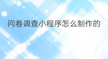 问卷调查小程序怎么制作的 如何做跨境电商问卷调查