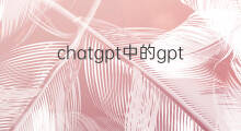 chatgpt中的gpt是什么意思 chatgpt中gpt是什么意思