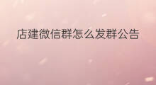 店建微信群怎么发群公告 烧烤店建群怎么设置群公告