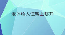 退休收入证明上哪开 收入证明去哪开