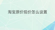淘宝原价现价怎么设置 快手原价和现价怎么设置