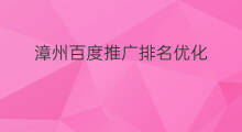 漳州百度推广排名优化 福建漳州百度排名优化