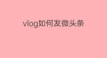 vlog如何发微头条 vlog如何发布微头条