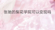 张驰的梨花学院可以变现吗 张弛的梨花学院可以变现吗