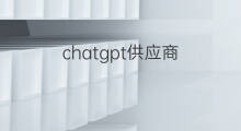 chatgpt供应商 chatgpt哪个供应商开发的