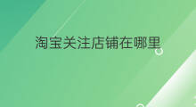 淘宝关注店铺在哪里 我的淘宝店铺在哪里