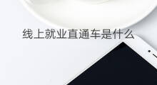 线上就业直通车是什么 直通车就业前景如何