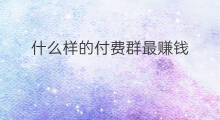 什么样的付费群最赚钱 什么样的网站最赚钱 什么样的付费群最赚钱 什么样的网站最赚钱