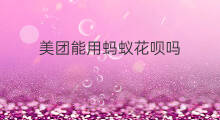 美团能用蚂蚁花呗吗 美团能用花呗吗