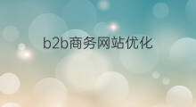 b2b商务网站优化 b2b电子商务网站优化