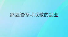 家庭维修可以做的副业 有家庭可以做的副业